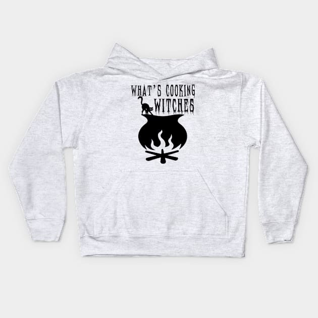 What is Cooking Witches - Cat on Cauldron Kids Hoodie by HighBrowDesigns
